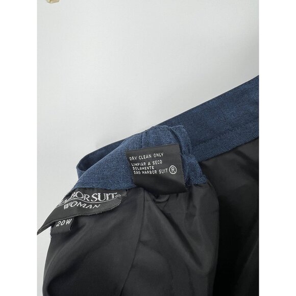 Navy Pencil Skirt 20W Sag Harbor Suits Blue Elastic Waist Office Vintage Modest - Picture 8 of 8
